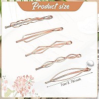 10 Pieces Bobby Pin Hair Pin Geometric Metal Hair Clip Hair Barrettes For Women Girl Minimalist Hair Decorative Wedding Dainty Accessories Headwear (Silver, Rose Gold)