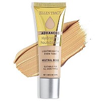 Ellen Tracy Advanced Hydrating Foundation- Lightweight Makeup Suitable For All Skin Types, Long Lasting, Flawless Finish Foundation, 106 Fl Oz (Natural Beige)