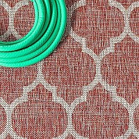 Jonathan Y Smb109C-5Sq Trebol Moroccan Trellis Textured Weave Indoor Outdoor Area Rug Bohemian Modern Easy Cleaning Bedroom Kitchen Backyard Patio Non Shedding, 5 Square, Redbeige