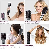 Hair Dryer Brush, 4 In 1 Detachable Hair Dryer And Volumizer Hot Air Brush, Negative Ionic Hot Air Kit Blow Dryer Brush For Hair Drying Volumizing Straightening Curling Styling