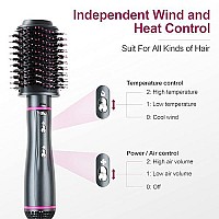 Hair Dryer Brush, 4 In 1 Detachable Hair Dryer And Volumizer Hot Air Brush, Negative Ionic Hot Air Kit Blow Dryer Brush For Hair Drying Volumizing Straightening Curling Styling