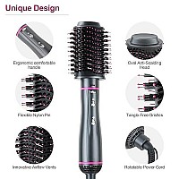 Hair Dryer Brush, 4 In 1 Detachable Hair Dryer And Volumizer Hot Air Brush, Negative Ionic Hot Air Kit Blow Dryer Brush For Hair Drying Volumizing Straightening Curling Styling