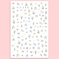 xo, Fetti Kids Unicorn Nail Stickers - 524 Decals | Birthday Girl Party Favors, DIY Home Activity, Gift, Cute Nail Transfer, Rainbow, Butterfly, Easter Basket