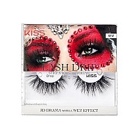 Kiss Halloween Lash Drip False Eyelashes, Spiky X Boosted Volume, Unique Wet Look Hydrated Effect, Multi-Length Rewearable Fake Eyelashes, Wispy Crisscross Lash Pattern, Style Adropa, 1 Pair, Packaging May Vary