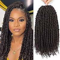 Pre-Twisted Passion Twist Hair 16 Inch, Long Passion Twist Crochet Hair For Women 8 Packs Pre-Looped Light Brown Passion Twists Braiding Synthetic Hair Crochet Passion Twist Hair Extensions (16 Inch (Pack Of 8), 4)