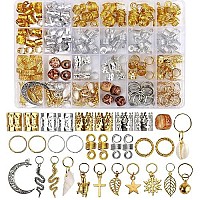 241Pcs Dreadlock Jewelry Wnj, Beads For Hair Braids, Hair Jewelry For Women Braids, Metal Gold Braids Rings Cuffs Clips For Dreadlock Accessories Hair Decorations (241Pcs)