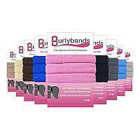 Burlybands Large Hair Ties For Thick Heavy Or Curly Hair No Slip No Damage Seamless Ponytail Holders Scrunchies Sports Thick Hair Ties Womens Hair Elastics-Bands (Pink 3 Piece)