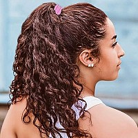 Burlybands Large Hair Ties For Thick Heavy Or Curly Hair No Slip No Damage Seamless Ponytail Holders Scrunchies Sports Thick Hair Ties Womens Hair Elastics-Bands (Pink 3 Piece)