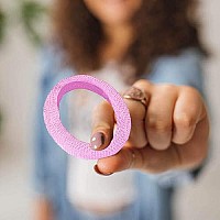 Burlybands Large Hair Ties For Thick Heavy Or Curly Hair No Slip No Damage Seamless Ponytail Holders Scrunchies Sports Thick Hair Ties Womens Hair Elastics-Bands (Pink 3 Piece)