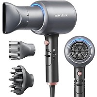 Wavytalk Ionic Hair Dryer Blow Dryer With Diffuser For Curly Hair Professional Salon Hair Dryer Attachment Diffuser And Concentrator Nozzle For Women Styling Natural