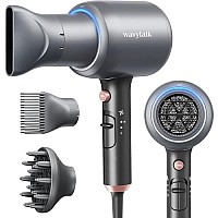 Wavytalk Ionic Hair Dryer Blow Dryer With Diffuser For Curly Hair Professional Salon Hair Dryer Attachment Diffuser And Concentrator Nozzle For Women Styling Natural