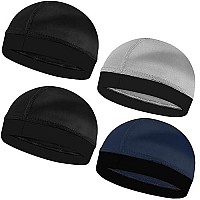 4Pcs Silky Durags Stocking Wave Caps For Men, Doo Rags Compression Cap For Waves