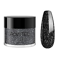 Aokitec Dip Powder Diamond Black Color, Nail Dipping Powder French Powder Pro Collection System Nail Art Starter Manicure Salon Diy At Home, Odor-Freelong-Lasting, No Needed Nail Lamp Curing, 1 Oz