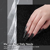 Aokitec Dip Powder Diamond Black Color, Nail Dipping Powder French Powder Pro Collection System Nail Art Starter Manicure Salon Diy At Home, Odor-Freelong-Lasting, No Needed Nail Lamp Curing, 1 Oz