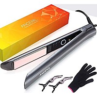 Angenil Professional Nano Titanium Flat Iron Hair Straightener And Curling Iron In One, 5 Heat SettingsFast HeatingPortable Dual Voltage, Multi Straightener For All Hair Types