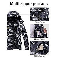 Mens Winter Jackets Ski Jackets For Men Plus Size Winter Coats With Pockets Snowboarding Jackets Fleece Lining Warm Jackets