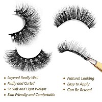 Eliace Natural Wispy Lashes 3D Faux Mink Eyelashes Pack, Butterfly Effect Cross Fluffy Cat Eye False Eyelashes Handmade Sexy Fake Eyelashes Thick Reusable & Soft Strip Lashes 15 Pairs Chloe