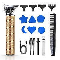 DSP Electric Beard Trimmer for Men Hair Clippers for Hair Cutting Barber Clippers Mquina De Afeitar para Hombre Wireless T Trimmer Hair Clippers with Guide Combs (Gold)