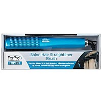 Forpro Expert Salon Hair Straightener Brush, Ultra-Fast Nano Ceramic Heater With 3D Heating Teeth, 3 Heat Settings, Auto-Off