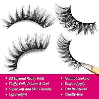 Eliace False Eyelashes Cat Eye-Lash 3D Mink Lashes,Spiky Wispy Natural Long Faux Mink Lashes Strips Soft & Reusable Makeup Professional Fake Eyelashes Pack 15 Pairs Trish Style