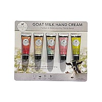 Dionis Goat Milk Skincare - 5 Pack Of 1 Oz Hand Creams (Creamy Coconut Oats, Peppermint Twist, Sea Treasures, Sugarberry, Vanilla Bean)