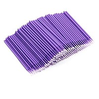 400 PCS Disposable Micro Applicator Brush for Makeup Beauty Brush, Bendable Ultrafine Mascara wands for Eyelash brush?Eyebrow brush?Make up brushes?Eyelash comb (Purple 1.5mm)