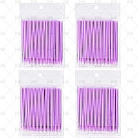 400 PCS Disposable Micro Applicator Brush for Makeup Beauty Brush, Bendable Ultrafine Mascara wands for Eyelash brush?Eyebrow brush?Make up brushes?Eyelash comb (Purple 1.5mm)