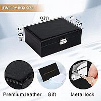 Sanikeon Jewelry Boxes For Women Girls 2 Layers Jewelry Organizer Box Leather Jewelry Case With Lock Jewelry Storage Box Removable Tray For Necklace Earring Ring With Polishing Cloth And Jewelry Bags