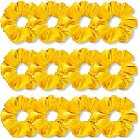 Ivaryss Yellow Scrunchies, Premium Velvet Soft Hair Scrunchy, Solid Colors Thick Elastic Bands, Hair Accessories For Women And Girls, 12 Pack