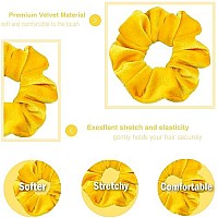 Ivaryss Yellow Scrunchies, Premium Velvet Soft Hair Scrunchy, Solid Colors Thick Elastic Bands, Hair Accessories For Women And Girls, 12 Pack