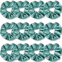 Ivaryss Green Scrunchies, Premium Velvet Soft Hair Scrunchy, Solid Colors Thick Elastic Bands, Hair Accessories For Women And Girls, 12 Pack