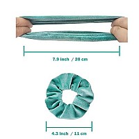 Ivaryss Green Scrunchies, Premium Velvet Soft Hair Scrunchy, Solid Colors Thick Elastic Bands, Hair Accessories For Women And Girls, 12 Pack