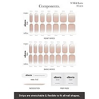 Ohora Semi Cured Gel Nail Strips (N Mild Latte) - Works With Any Nail Lamps, Salon-Quality, Long Lasting, Easy To Apply Remove - Includes 2 Prep Pads, Nail File Wooden Stick - Beige