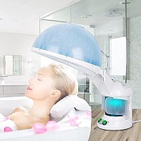 Saicool 3 in 1 Facial Steamer & Hair Steamer & Air Humidifier Hot Mist Moisturizing Hydration System w/Bonnet Hood Attachment, Facial Atomizer Spa Design for Personal Care Use at Home or Salon