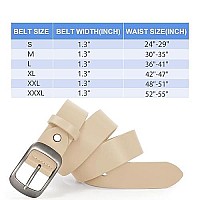 Suosdey Fashion Womens Genuine Leather Belt, Waist Belt With Pin Buckle For Jeans Pants, Beige Belt,Width 13