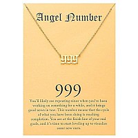 Angel Number 999 Choker Necklace Numerology Jewelry For Women Gold Tone