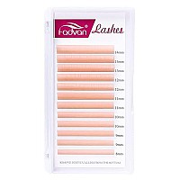 Colored Volume Eyelash Extensions 007Mm Lash Extensions Cd Curllight Orange 8-14Mm Mixed Easy Fan Volume Lashes Eyelashes Self Fanning 2D-10D By Fadvan (Light Orange-C, 8-14Mm)