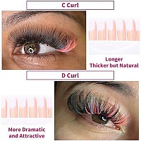 Colored Volume Eyelash Extensions 007Mm Lash Extensions Cd Curllight Orange 8-14Mm Mixed Easy Fan Volume Lashes Eyelashes Self Fanning 2D-10D By Fadvan (Light Orange-C, 8-14Mm)