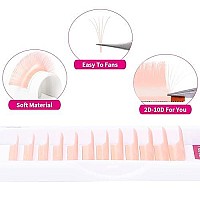 Colored Volume Eyelash Extensions 007Mm Lash Extensions Cd Curllight Orange 8-14Mm Mixed Easy Fan Volume Lashes Eyelashes Self Fanning 2D-10D By Fadvan (Light Orange-C, 8-14Mm)