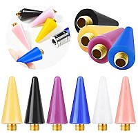 Yzzseven 6 Pieces Wax Replacement Head Tips Nail Rhinestones Picker With Case For Nail Dotting Pen To Pick Up Nail Gem Jewelry, Replacement Wax Head Accessories (6 Colors)