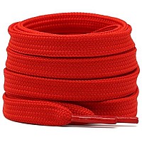 Delele Solid Flat Shoelaces Hollow Thick Athletic Shoe Laces Strings Red 2 Pair 79