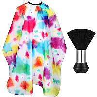 Febsnow Barber Cape Waterproof Professional Hair Cutting Cape Neck Duster Brush For Haircut Tie Dyeing Salon Beard Hairdressing Kits 46.8 A 56 Inches