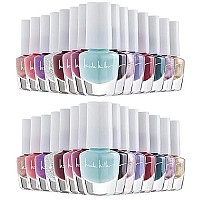 Nicole Miller Mini Nail Polish Set- 30 Mini Nail Polish Colors, Metallic And Trendy Shades, Mini Nail Polish Kit For Fingernails And Toenails