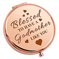 Godmother Gifts from Goddaughter Baptism Gifts Compact Makeup Mirror Christian Gift for Women Mother's Day Birthday Gift Travel Makeup Mirror Announcement Gift Appreciation Gift Easter Prayer Gifts