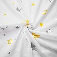 American Baby Company Printed 100 Cotton Knit Fitted Contoured Changing Table Pad Cover - Compatible With Mika Micky Bassinet, Golden Yellow Stars, For Boys And Girls