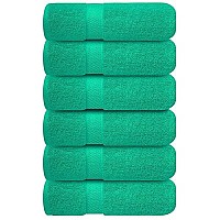 Infinitee Xclusives Premium Green Hand Towels - Pack Of 6, 16X28 Inches Bathroom Hand Towel Set, Hotel Spa Quality Hand Towels For Bathroom, Highly Absorbent And Super Soft Bathroom Towels