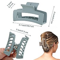 6 Pack Square Claw Clips, Big Hair Claw Clips For Women Girls, 41 Large Non-Slip Hair Clips, Rectangular Claw Hair Clips, Matte Hair Claws Strong Hair Accessories Jumbo Claw Clip For Thick Hair