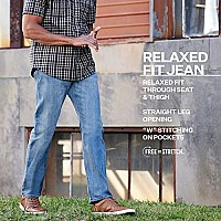 Wrangler Mens Free-To-Stretch Relaxed Fit Jean, Milwaukee, 33W X 32L