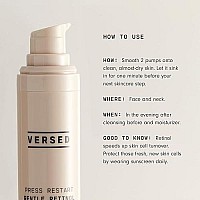 Versed Press Restart Gentle Retinol Serum - Non-Drying Retinol Night Serum for Sensitive Skin - Dark Spot Corrector with Microencapsulated Retinol To Improve Appearance of Fine Lines - Vegan (1 fl oz)