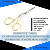 Odontomed2011 Perfectweeze Slant Tip Tweezer Eyebrow, With Easy Scissor Handle Gold Color Plated Handle